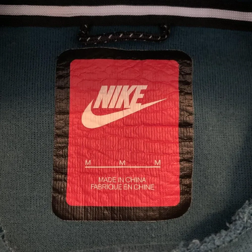 Nike Hoodie Womens Medium Blue Funnel Neck Thumbhole Running Pullover Sweatshirt